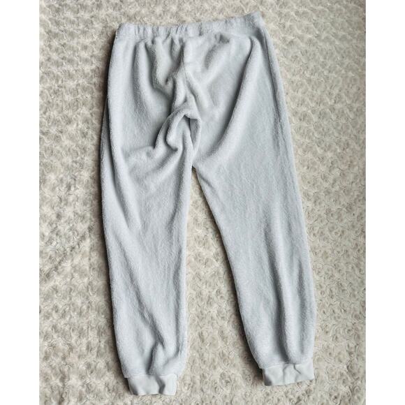 Garage Womens White Soft Plush Fleece Cotton Boyfriend Jogger Sweatpants Small - Picture 4 of 7